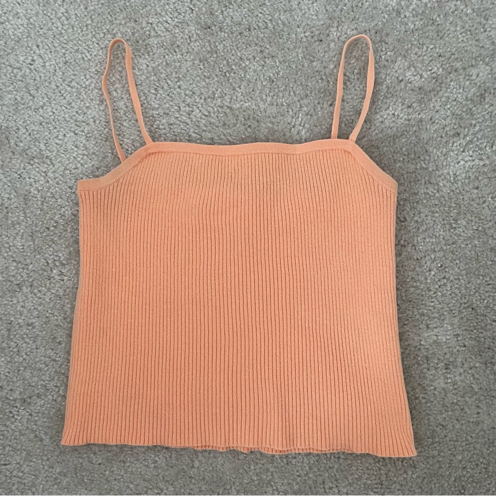 BP. Orange Creamsicle Cropped Ribbed Tank